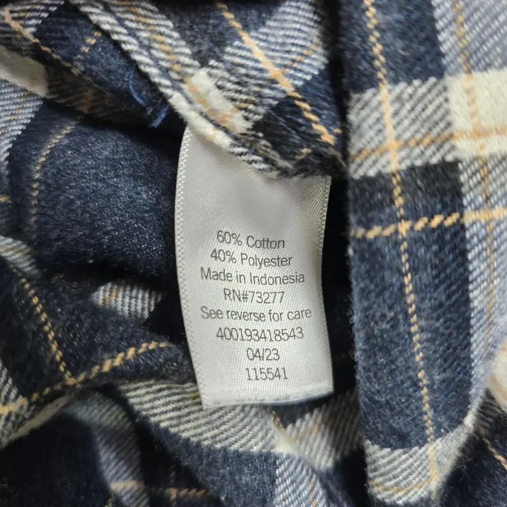 Sonoma Flannel Button Shirt Lot of‎ 2 Men's Medium Plaid Workwear Long Sleeve